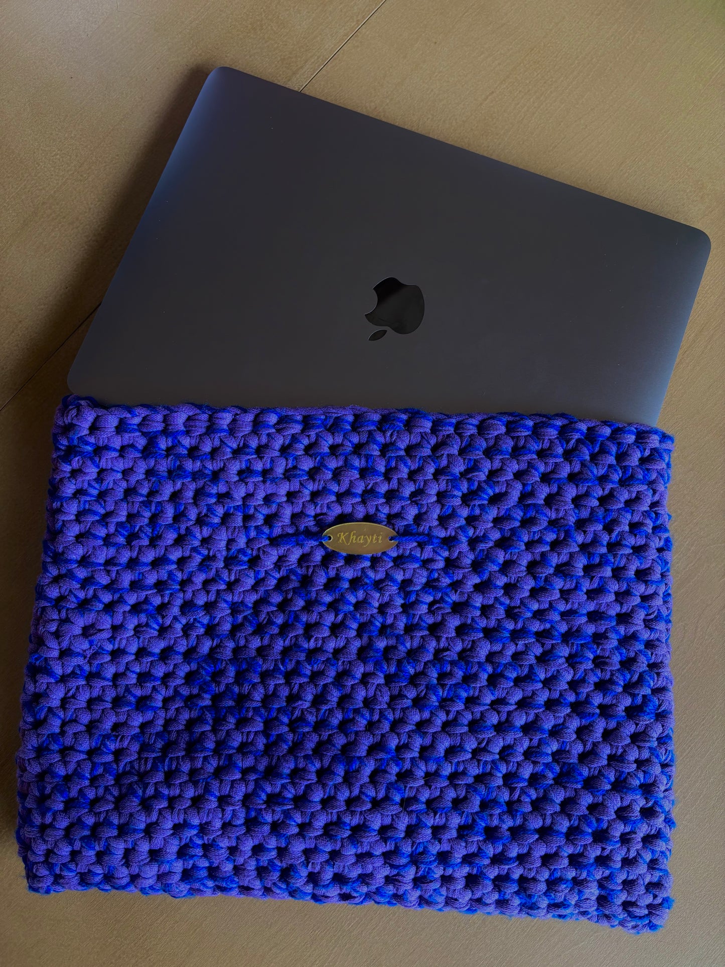 Pochette d'ordinateur en crochet - Fait main