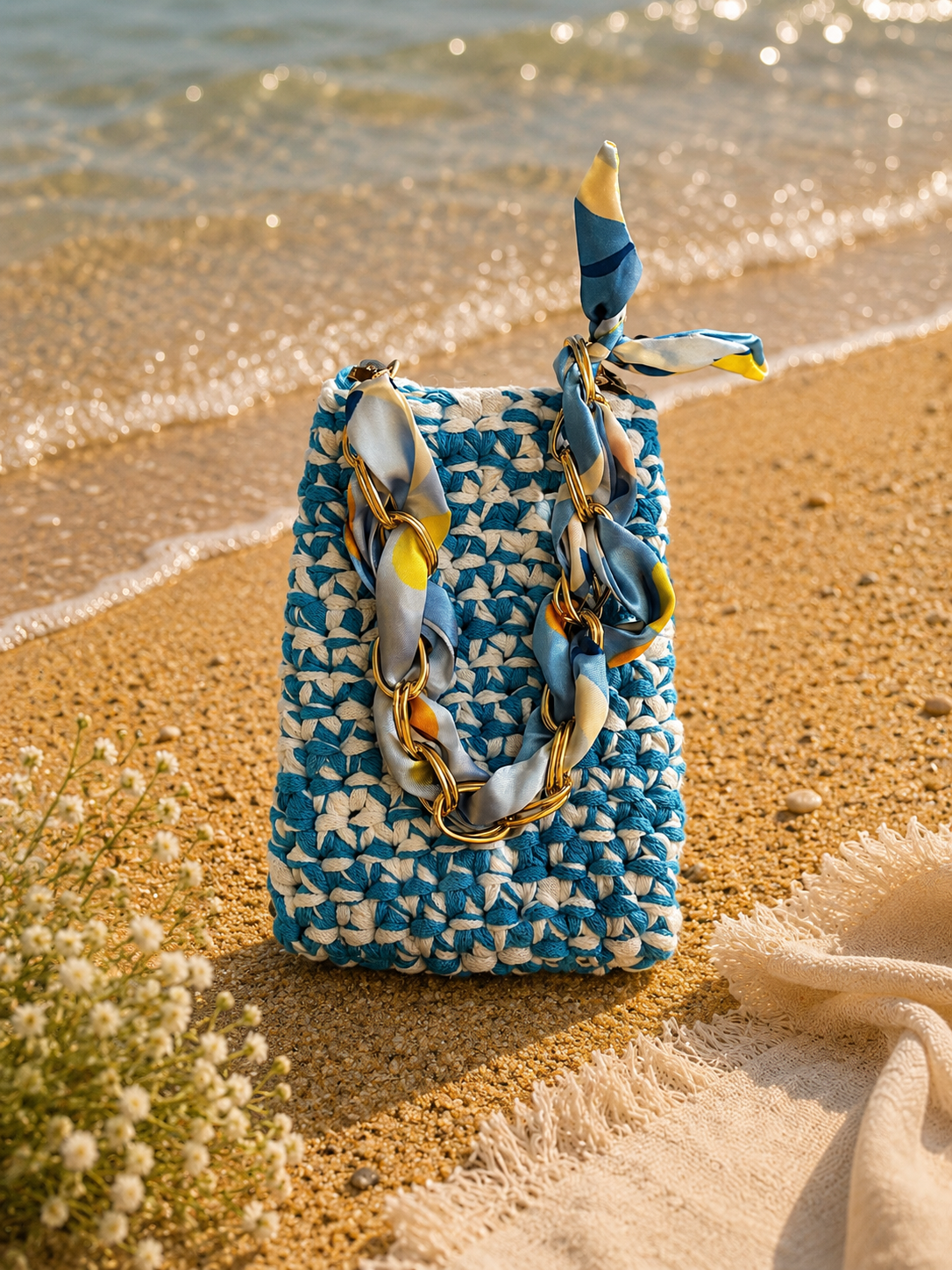 Pochette pour téléphone en crochet – Fait main